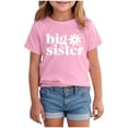 thumbnail image 1 of BOBOGOJP Big Sister Shirt for Girls Toddler Sis Announcement Short Sleeve Graphic Tee Tops(3-4 Years, Pink), 1 of 4