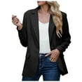 thumbnail image 1 of BOBOGOJP Blazers for Women Business Casual Lapel Open Front Blazer Fall Work Lightweight Long Sleeve Dress Suit Jackets (Black,M), 1 of 4