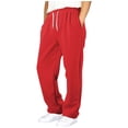 thumbnail image 1 of BOBOGOJP Boys' Baggy Sweatpants Straight Leg Open Bottom Casual Pants Elastic Waist Athletic Joggers Sweat Pants with Pockets Red,Size 15-16 Years, 1 of 5