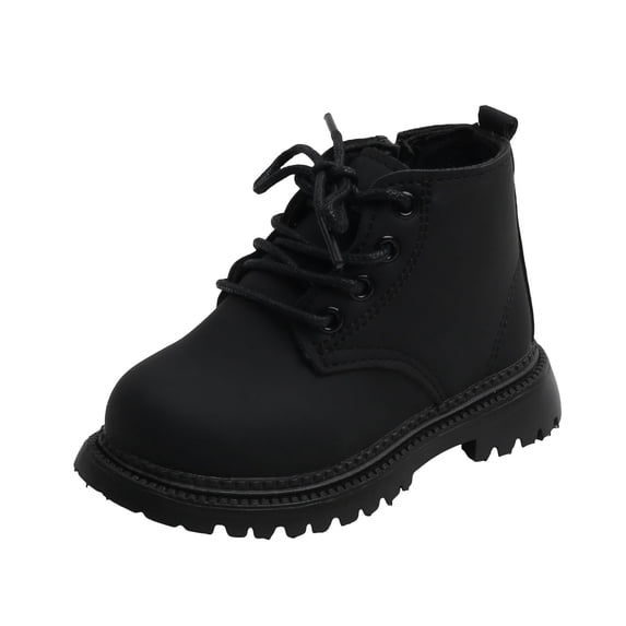 BOBOGOJP Boys Fashion Boots High Top Sneakers Faux Leather (toddller/littile kids) Black for Size 11.5