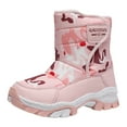 thumbnail image 1 of BOBOGOJP Boys Girls Snow Boots Water-Resistant Outdoor Sport Warm Cozy Anti-Slip Cute Ankle Winter Shoes Pink for Size 13, 1 of 9