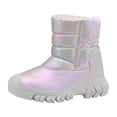 thumbnail image 1 of BOBOGOJP Boys Girls Snow Boots Water-Resistant Outdoor Warm Cozy Anti-Slip Mid Calf Faux Fuzzy Lining Winter Shoes for Toddler/Little/Big Kids Gray for Size 12.5, 1 of 7