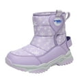 thumbnail image 1 of BOBOGOJP Boys Girls Snow Boots for Toddler Kids Winter Outdoor Non Slip Waterproof Mid Calf Warm Shoes with Lined Purple for Size 2.5, 1 of 9