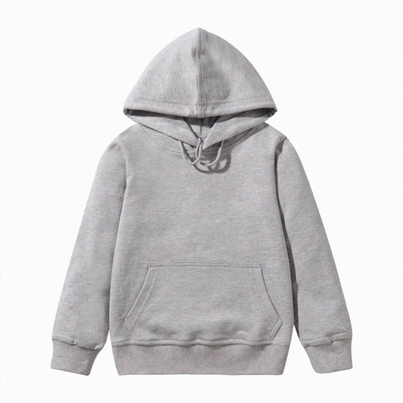 BOBOGOJP Boys Girls Solid Soft Hooded Sweatshirt Classic Oversized Hoodies Loose Pullover Sweatshirts with Pocket for Kids (Grey, 3-4 Years)
