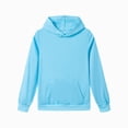 thumbnail image 1 of BOBOGOJP Boys Girls Solid Soft Hooded Sweatshirt Classic Oversized Hoodies Loose Pullover Sweatshirts with Pocket for Kids Light Blue,Size 9-10 Years, 1 of 5