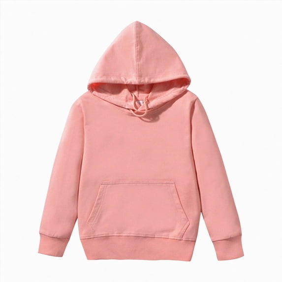 BOBOGOJP Boys Girls Solid Soft Hooded Sweatshirt Classic Oversized Hoodies Loose Pullover Sweatshirts with Pocket for Kids (Pink, 11-12 Years)