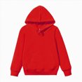 thumbnail image 1 of BOBOGOJP Boys Girls Solid Soft Hooded Sweatshirt Classic Oversized Hoodies Loose Pullover Sweatshirts with Pocket for Kids (Red, 13-14 Years), 1 of 6