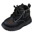 thumbnail image 1 of BOBOGOJP Boys Girls Winter Snow Boots Waterproof Anti-slip Warm Lining Shoes (Toddler/Little Kid/Big Kid) Black for Size 6, 1 of 7