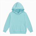 thumbnail image 1 of BOBOGOJP Boys Hoodies 5-16 Years Long Sleeve Pullover Basic Solid Hooded Sweatshirts for Boy Light Blue,Size 1-2 Years, 1 of 4