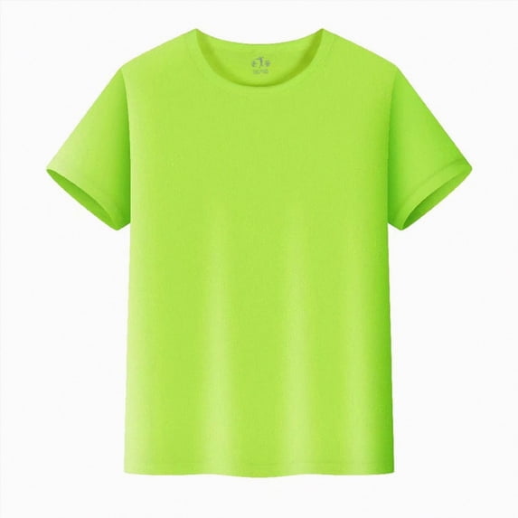 BOBOGOJP Boys/Kids/Toddlers Crew Neck Cotton T-Shirts Short Sleeve Summer Basic Tops Army Green for Size 5-6 Years