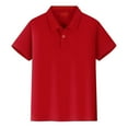thumbnail image 1 of BOBOGOJP Boys Polo Shirts Kids School Uniform Shirts Short Sleeve Girls Collared Shirts(9-10 Years, Red), 1 of 7
