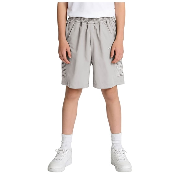 BOBOGOJP Boys Quick Dry Athletic Running Shorts with Pockets Lightweight Workout Shorts for Sports Gym Basketball Hiking Gray for Size 13-14 Years