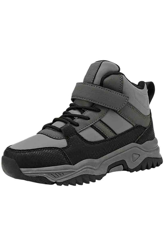 Boys Snow Boots Winter Waterproof Slip Resistant Outdoor Ankle Hiking Sports Shoes(Little Kid/Big Kid) Black for Size 3