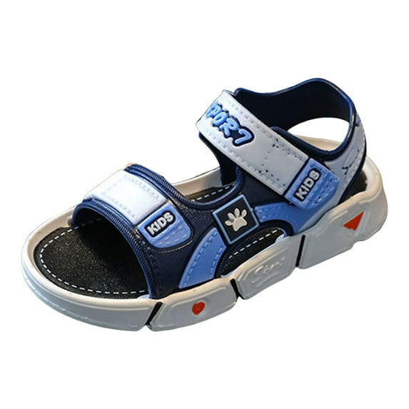 BOBOGOJP Boys Sport Sandals Open Toe Summer Athletic Water Sandals Adjustable Hook & Loop Straps Lightweight Breathable Non-slip Sandals Outdoor Walking Footwear for Kids Blue for 9.5
