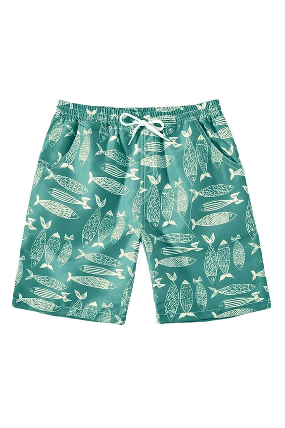 Boys Swim Trunks Toddler Swim Shorts UPF 50+ Bathing Suit for Boy Swimsuit Quick Dry Mesh Beach Boardshorts Swimwear Blue for Size 11-12 Years