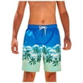 thumbnail image 1 of BOBOGOJP Boys' Swim Trunks - UPF 50+ Quick Dry Bathing Suit Blue for 8-9 Years, 1 of 7