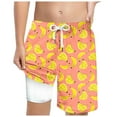 thumbnail image 1 of BOBOGOJP Boys Swim Trunks Zipper Pockets Compression Liner Anti Chafe Swimsuit Bathing Beach Shorts Surf Quick Dry UPF 50+ Pink for Size 6-7 Years, 1 of 7
