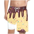 thumbnail image 1 of BOBOGOJP Boys Swim Trunks with Compression Liner Swim Shorts Swimwear Quick Dry Boy Bathing Suit Beach Swimsuit Toddler Brown for Size 8-9 Years, 1 of 7