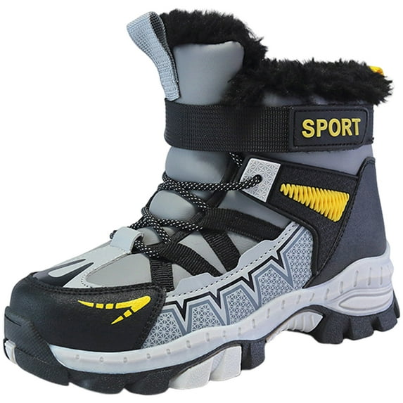 BOBOGOJP Boys' Waterproof Winter Snow Boots with Insulation for Cold Weather Yellow for Size 2