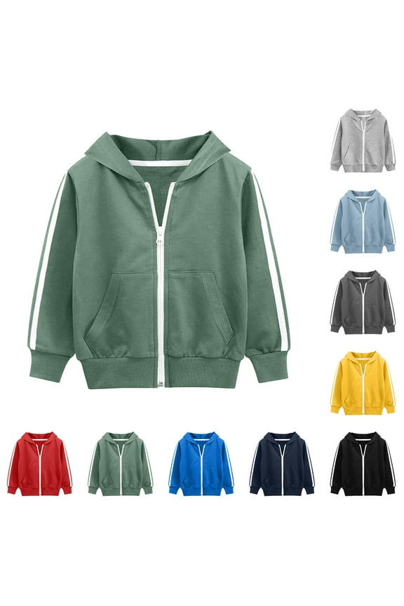 Boys Zip-Up Fleece Hoodies Sweater Jacket Black for Size 5-6 Years