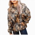 thumbnail image 1 of BOBOGOJP Camo Hoodie Kids Cute Hoodies Maple Leaf Print Oversized Drop Shoulder Fleece Hooded Sweatshirt Pullover With Pocket (Gold, 5-6), 1 of 6