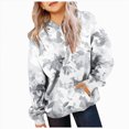 thumbnail image 1 of BOBOGOJP Camo Hoodie Kids Cute Hoodies Maple Leaf Print Oversized Drop Shoulder Fleece Hooded Sweatshirt Pullover With Pocket White,Size 7-8, 1 of 6