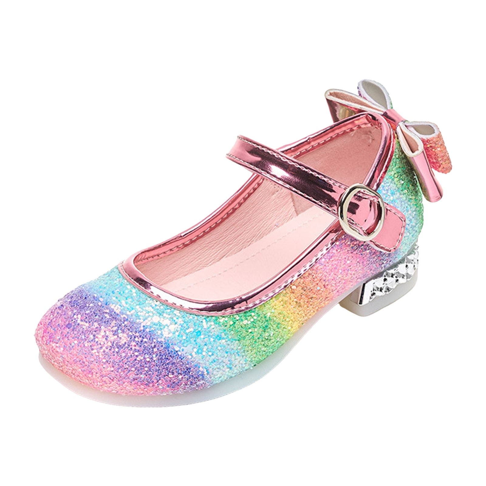BOBOGOJP Colorful Girls Dress Shoes Mary Jane inch Low Heel