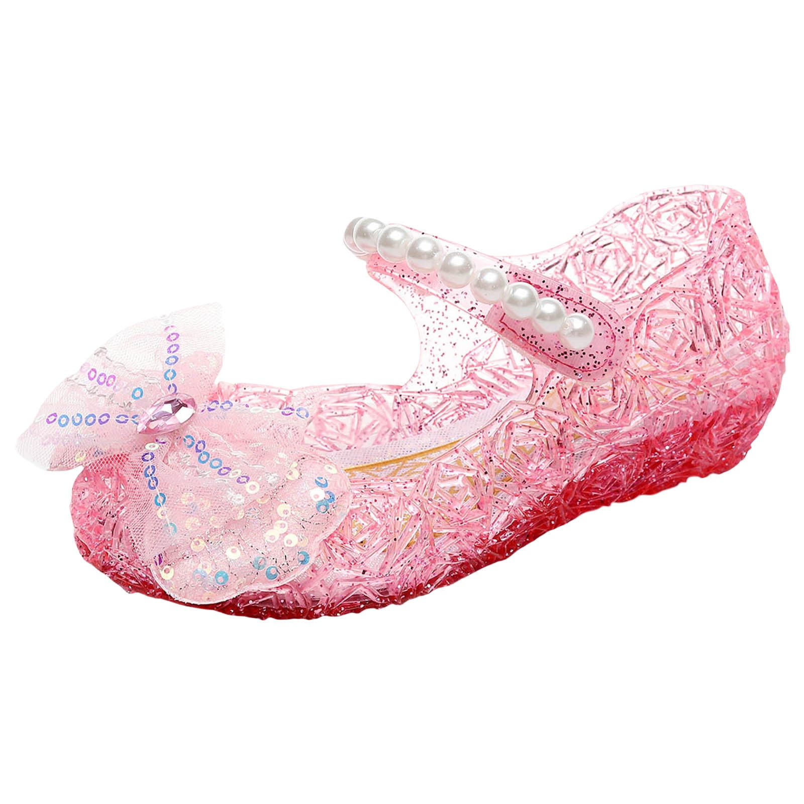 VTASQ Meisjes Sandalen Glitter Prinses Schoenen Aankleden Bling Bowknot Flats Comfort Mary Jane Dansfeest Cosplay Schoen voor Kleine Meisjes, roze, 12.5 UK Child