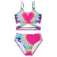 thumbnail image 1 of BOBOGOJP Girl's 2 Pieces Swimwear Graphic All Over Printed Cami Tops and Panty Bikini Sets Hot Pink for Size 8-9 Years, 1 of 4