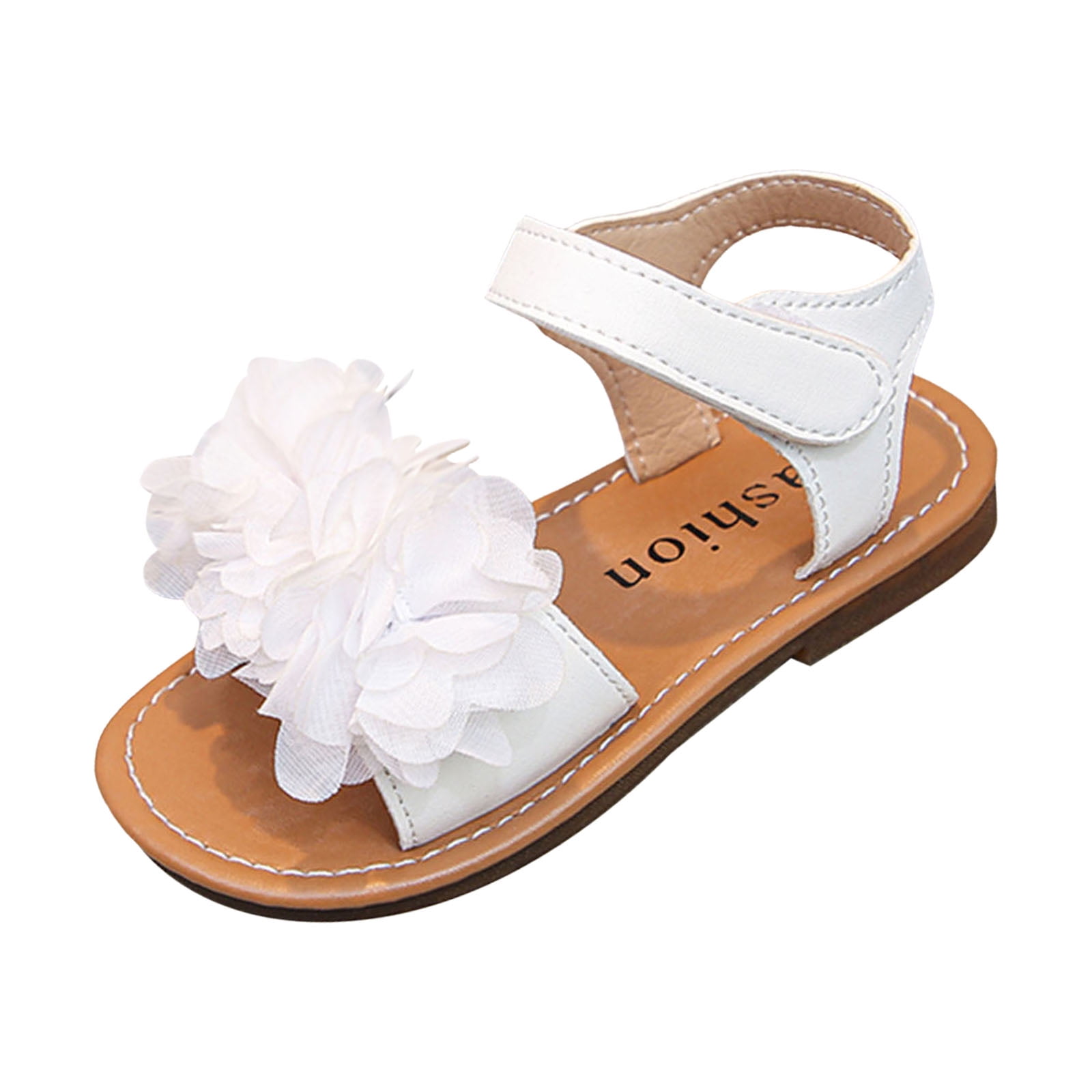 Girls White Flower Sandals For Summer