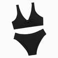 thumbnail image 1 of BOBOGOJP Girl's V Neck Ring Linked Bikini Sets Bathing Suits Two Piece Swimsuit (Black, 13-14 Years), 1 of 8