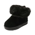 thumbnail image 1 of BOBOGOJP Girls-Boots-Warm-Ankle-Winter-Boots Kids Soft Plush Lining Furry Collar with Zipper Snow Bootie Indoor Outdoor Shoes for Toddler Little Big Kids Girls Black for Size 9, 1 of 9