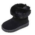 thumbnail image 1 of BOBOGOJP Girls Boys Boots Kids Lined Winter Snow Fuzzy Classic Kid's Mid Boot Black for Size 12.5, 1 of 6