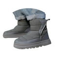 thumbnail image 1 of BOBOGOJP Girls Boys Boots Kids Winter Ankle Lined Warm Snow Shoes Kid Short Boots for Little Kid/Big Kid Gray for Size 1.5, 1 of 9