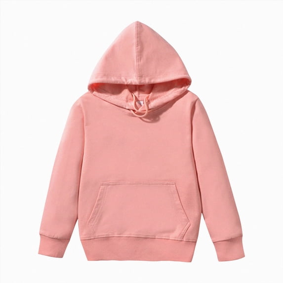 BOBOGOJP Girls Boys Hoodies Casual Long Sleeve Solid Sweatshirt Oversized Loose Pullover Tops with Pocket Fall Winter Clothes Pink,Size 3-4 Years