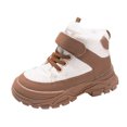 thumbnail image 1 of BOBOGOJP Girls Boys Snow Boots Winter Waterproof Slip Resistant Cold Weather Shoes Beige for Size 11.5, 1 of 9
