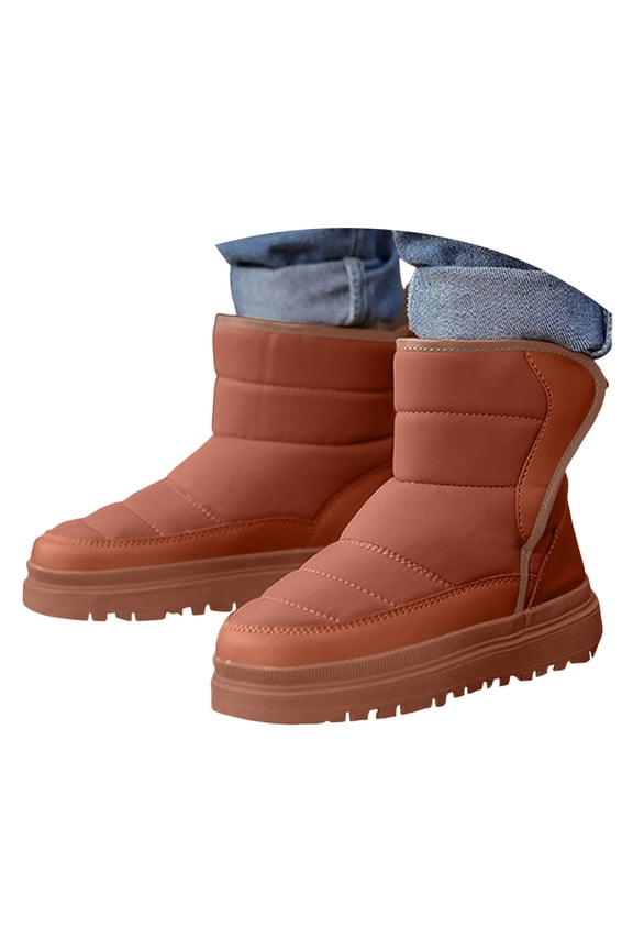 Girls Boys Warm Winter Boots Kids Outdoor Snow Boots(Toddler/Little Kid) Coffee for Size 3
