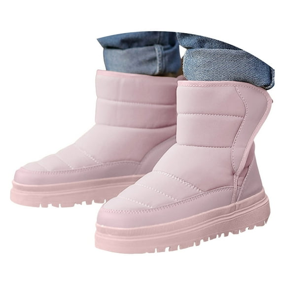 BOBOGOJP Girls Boys Warm Winter Boots Kids Outdoor Snow Boots(Toddler/Little Kid) Pink for Size 1