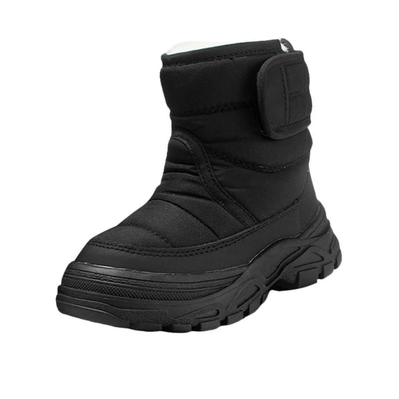 BOBOGOJP Girls Boys Winter Snow Boots, Slip Resistant Fleeece Lined, Windproof Warm Slip-On Boots for Kids Dark Blue for Size 13