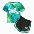 thumbnail image 1 of BOBOGOJP Girls Clothes Set Cotton Kids Summer Short Sleeve & Big Girls Size 4-15T Green for Size 3-4 Years, 1 of 6