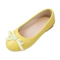 thumbnail image 1 of BOBOGOJP Girls Dress Shoes Flower Shoes Princess Mary Jane Shoes for Girls for Wedding, Party, Birthday (Toddler/Little Kid/Big Kid) Yellow for 12, 1 of 6