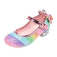 thumbnail image 1 of BOBOGOJP Girls Dress Shoes Mary Jane Sparkly Ballet Flats for Kids Butterfly Princess Shoes for Dress-Up Party Pink for 12.5, 1 of 7