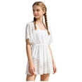 thumbnail image 1 of BOBOGOJP Girls Long Sleeve Swim Coverups Kids Fashion Crochet Beach Dress 5-14 Years White for Size 15-16 Years, 1 of 7