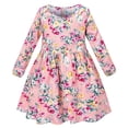 thumbnail image 1 of BOBOGOJP Girls Midi Dress Long Sleeve Dresses Ruffled Sleeve Dresses for Fall Winter 3-14Y Pink for Size 4-5 Years, 1 of 7