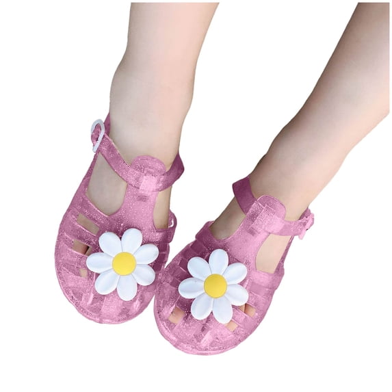 BOBOGOJP Girls Princess Mary Jane Flats for Dress Up, Dance Party, Cosplay - Jelly Shoes Red for Size 10