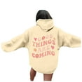 BOBOGOJP Girls Puff Hoodies Cute Graphic Printed Long Sleeve Pullover