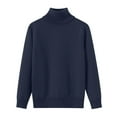 thumbnail image 1 of BOBOGOJP Girls Pullover Sweaters Oversized Long Sleeve Turtleneck Knit Sweater Casual School Tops Navy for Size 4-5 Years, 1 of 3