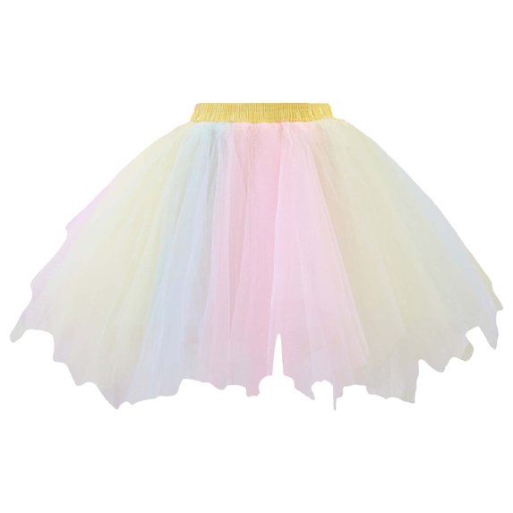 BOBOGOJP Girls Rainbow Flower Tulle Skirt Toddler Tutu Girls Clothes Light Pink for Size 0-12 Months