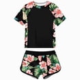 thumbnail image 1 of BOBOGOJP Girls Rash Guard Swimsuit Kids Two Piece Bathing Suit UPF 50+ Summer Beach Swim Suit Size 7-18T (Pink, 3-4 Years), 1 of 8
