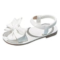 thumbnail image 1 of BOBOGOJP Girls Sandals, Open Toe Cute Bow Princess Girls Flats, Sparkly Summer Dress Shoes Sandals for Toddler/Little Kid/Big Kid White for Size 9.5, 1 of 6